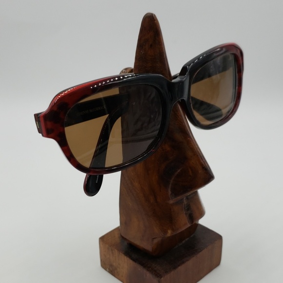 Corinne McCormack Black Red Oval Sunglasses Frames - Picture 3 of 6